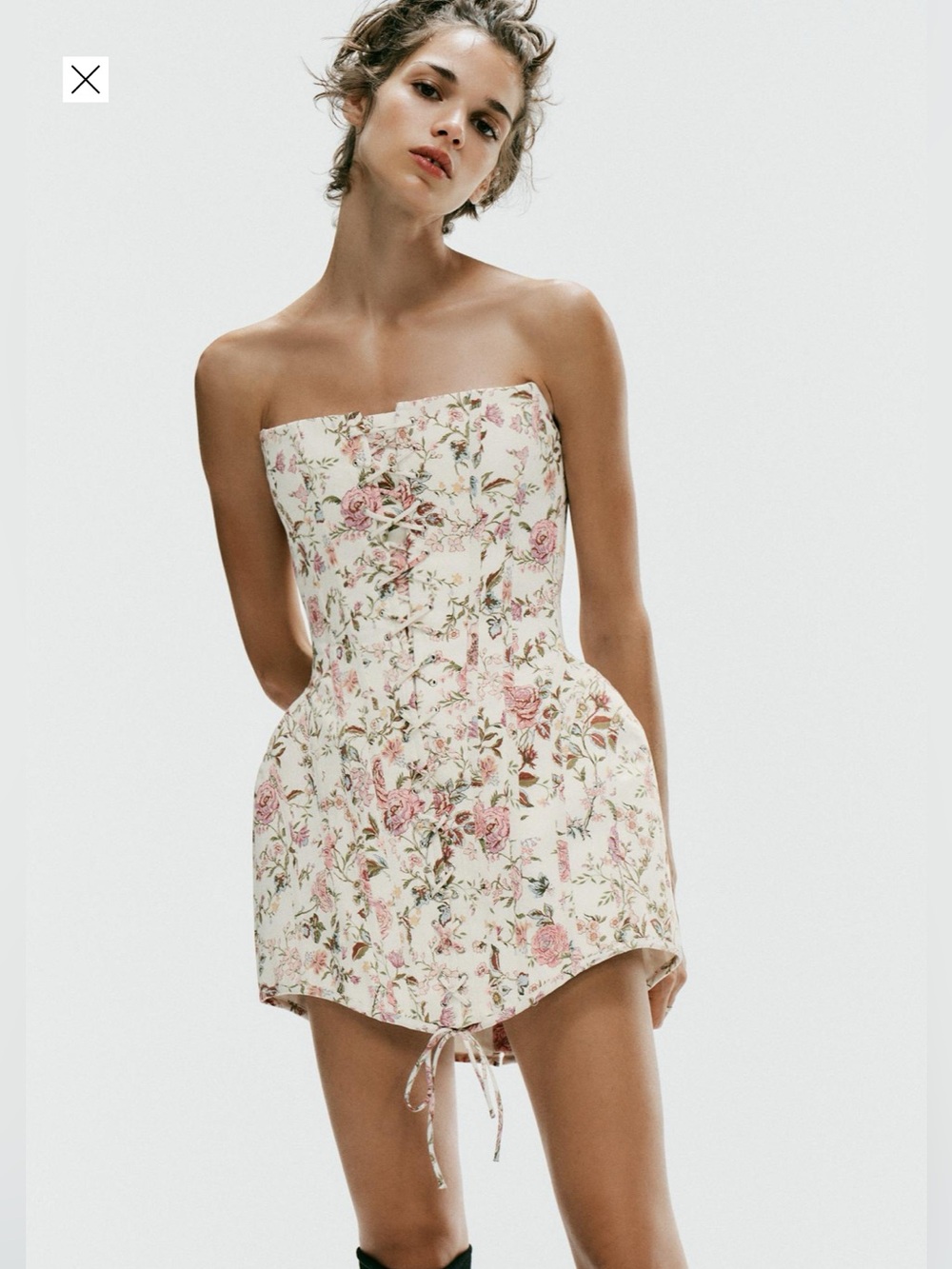 ZARA Floral Off The Shoulder Dress